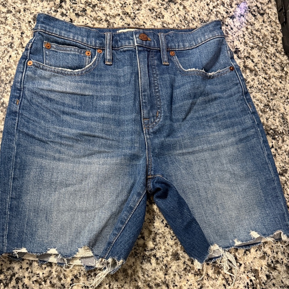 Madewell Blue Distressed Denim Cutoff Shorts